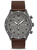 Vincero Luxury Men’s Altitude Wrist Watch - Top Grain Italian Leather Watch Band - 44mm Analog...