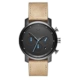 MVMT Chrono Mens Watch, 45 MM | Leather Band, Analog Watch, Chronograph with Date | Gunmetal...
