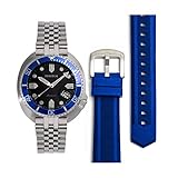 Heritor Matador Automatic Blue Silicone Silver Men's Watch with Date HERHR9304