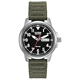 Citizen Eco-Drive GarrisonQuartz Unisex Watch, Stainless Steel with Nylon strap, Field watch, Green...