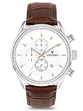 Vincero Luxury Men's Chrono S Wrist Watch - Top Grain Italian Leather Watch Band - 43mm Chronograph...