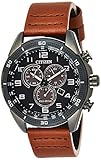 Citizen Eco-Drive Weekender Chronograph Mens Watch, Stainless Steel with Leather strap, Brown...