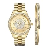 JBW Luxury Women's Mondrian 0.16 Carat Diamond & Swarovski Crystal Stainless Steel Wrist Watch and...